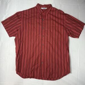 Vintage 80s The North Face Red Cotton Pocket Dress Button Up Shirt Men’s XL